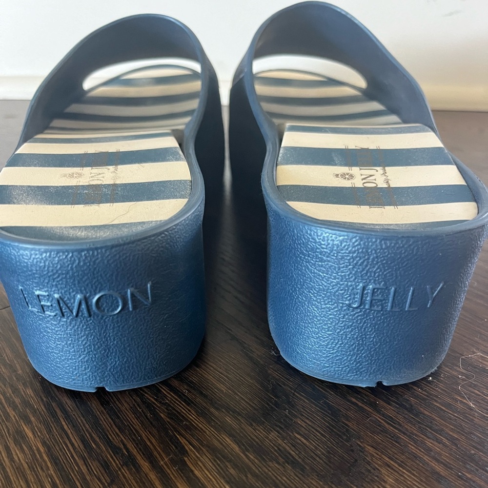 Lemon Jelly slides blue sandals platform UK 41 Y2K - Picture 6 of 7
